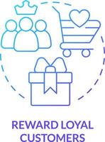 Reward loyal customers blue gradient concept icon. Bonus program. Allowance. Discount strategy abstract idea thin line illustration. Isolated outline drawing vector