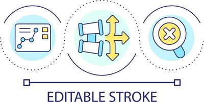 Choosing direction for development loop concept icon. Risk management. Business strategy abstract idea thin line illustration. Isolated outline drawing. Editable stroke vector