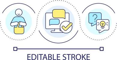 Customer support service loop concept icon. Question and answers. Client satisfaction abstract idea thin line illustration. Isolated outline drawing. Editable stroke vector