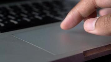 Businessman hand with laptop mouse, Close up video
