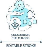 Consolidate change turquoise concept icon. Adaptation to complex change abstract idea thin line illustration. Isolated outline drawing. Editable stroke vector