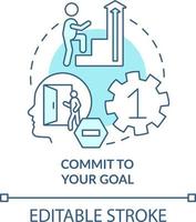 Commit to your goal turquoise concept icon. Adaptation to complex change abstract idea thin line illustration. Isolated outline drawing. Editable stroke vector