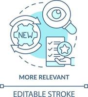 More relevant turquoise concept icon. Implement new strategy. Benefit of adaptability abstract idea thin line illustration. Isolated outline drawing. Editable stroke vector