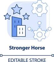 Stronger horse light blue concept icon. Better reputation. Brand consolidation abstract idea thin line illustration. Isolated outline drawing. Editable stroke vector