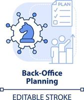 Back office planning light blue concept icon. Working together. Stage of merger abstract idea thin line illustration. Isolated outline drawing. Editable stroke vector