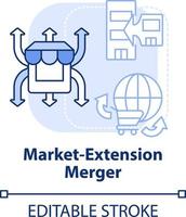 Market extension merger light blue concept icon. Same products, different markets abstract idea thin line illustration. Isolated outline drawing. Editable stroke vector