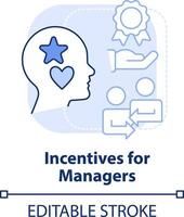 Incentives for managers light blue concept icon. Career goals. Motive for merger abstract idea thin line illustration. Isolated outline drawing. Editable stroke vector