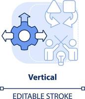 vertical negocio fusión ligero azul concepto icono. diferente etapas integración resumen idea Delgado línea ilustración. aislado contorno dibujo. editable carrera vector