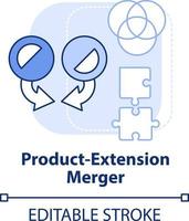 Product extension business merger light blue concept icon. Complementary products abstract idea thin line illustration. Isolated outline drawing. Editable stroke vector