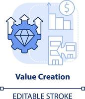 Value creation light blue concept icon. Cost and revenue synergy. Motive for merger abstract idea thin line illustration. Isolated outline drawing. Editable stroke vector