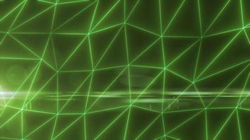 Abstract green lines and triangles glowing high tech digital energy abstract background. Video 4k, 60 fps