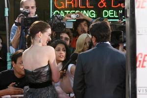 Anne Hathaway  Steve Carell  arriving at the Premiere of Get Smart  at Manns Village Theater in Westwood CAJune 16 20082008 photo