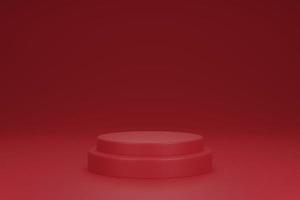 3d rendering of minimal luxury red podium for product presentation backdrop photo