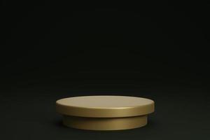 3d rendering of minimal luxury green and gold podium for product presentation backdrop photo