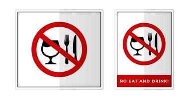 No comer y bebida firmar etiqueta símbolo icono vector ilustración