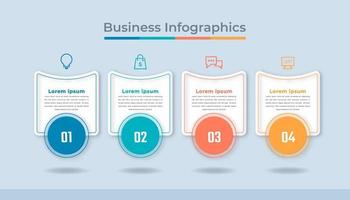 gráfico de proceso de visualización de datos comerciales de infografía de línea de tiempo. gráfico de diagrama abstracto con pasos, opciones vector