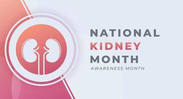 Happy National Kidney Month Celebration Vector Design Illustration. Template for Background, Poster, Banner, Advertising, Greeting Card or Print Design Element