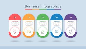 gráfico de proceso de visualización de datos comerciales de infografía de línea de tiempo. gráfico de diagrama abstracto con pasos, opciones vector