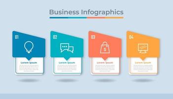 gráfico de proceso de visualización de datos comerciales de infografía de línea de tiempo. gráfico de diagrama abstracto con pasos, opciones vector