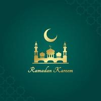 Ramadan Kareem Islamic Greeting Card Banner for Celebrate Muslim Holy Month Vector Illustration