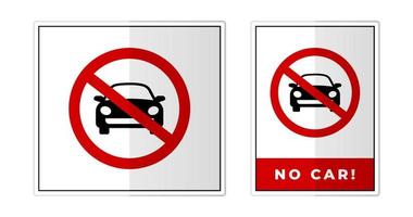 No car Sign Label Symbol Icon Vector Illustration