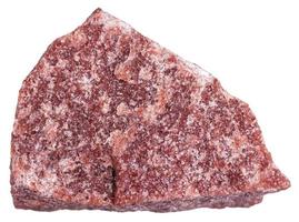 red Quartzite stone isolated on white photo