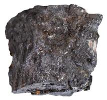 negro carbón mineral aislado en blanco foto