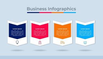 gráfico de proceso de visualización de datos comerciales de infografía de línea de tiempo. gráfico de diagrama abstracto con pasos, opciones vector