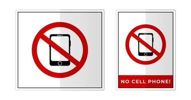 No cell phone Sign Label Symbol Icon Vector Illustration