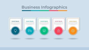 gráfico de proceso de visualización de datos comerciales de infografía de línea de tiempo. gráfico de diagrama abstracto con pasos, opciones vector