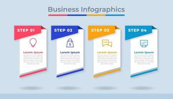 gráfico de proceso de visualización de datos comerciales de infografía de línea de tiempo. gráfico de diagrama abstracto con pasos, opciones vector