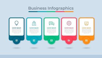 gráfico de proceso de visualización de datos comerciales de infografía de línea de tiempo. gráfico de diagrama abstracto con pasos, opciones vector