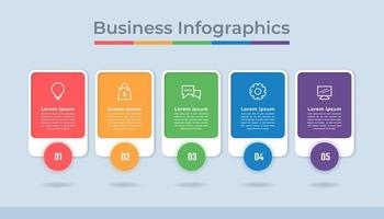 gráfico de proceso de visualización de datos comerciales de infografía de línea de tiempo. gráfico de diagrama abstracto con pasos, opciones vector