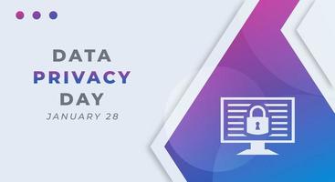 Happy Data Privacy Day January Celebration Vector Design Illustration. Template for Background, Poster, Banner, Advertising, Greeting Card or Print Design Element