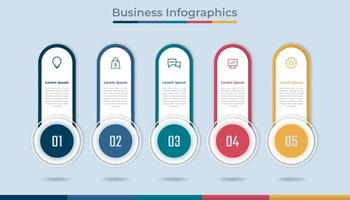 gráfico de proceso de visualización de datos comerciales de infografía de línea de tiempo. gráfico de diagrama abstracto con pasos, opciones vector