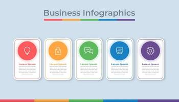 gráfico de proceso de visualización de datos comerciales de infografía de línea de tiempo. gráfico de diagrama abstracto con pasos, opciones vector