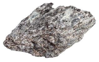 quartz biotite schist stone isolated on white photo