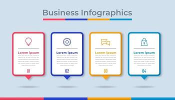 gráfico de proceso de visualización de datos comerciales de infografía de línea de tiempo. gráfico de diagrama abstracto con pasos, opciones vector