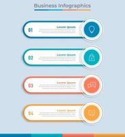 gráfico de proceso de visualización de datos comerciales de infografía de línea de tiempo. gráfico de diagrama abstracto con pasos, opciones vector