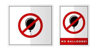 No balloons Sign Label Symbol Icon Vector Illustration