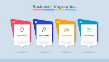 gráfico de proceso de visualización de datos comerciales de infografía de línea de tiempo. gráfico de diagrama abstracto con pasos, opciones vector