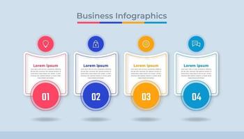 gráfico de proceso de visualización de datos comerciales de infografía de línea de tiempo. gráfico de diagrama abstracto con pasos, opciones vector