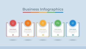 gráfico de proceso de visualización de datos comerciales de infografía de línea de tiempo. gráfico de diagrama abstracto con pasos, opciones vector