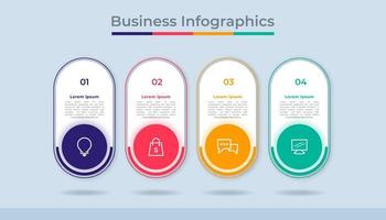 gráfico de proceso de visualización de datos comerciales de infografía de línea de tiempo. gráfico de diagrama abstracto con pasos, opciones vector