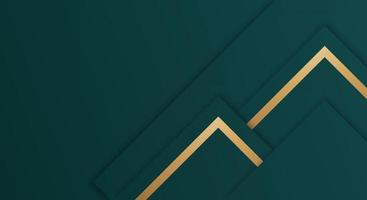 Abstract Premium Dark Green Geometric Overlap Layer with Stripe Golden Lines Luxury Style Background vector