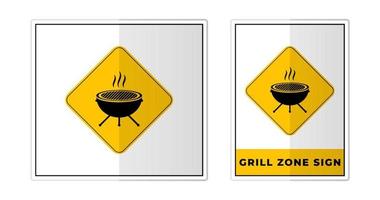 Grill zone Sign Label Symbol Icon Vector Illustration