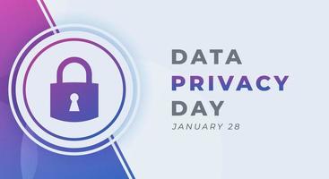 Happy Data Privacy Day January Celebration Vector Design Illustration. Template for Background, Poster, Banner, Advertising, Greeting Card or Print Design Element