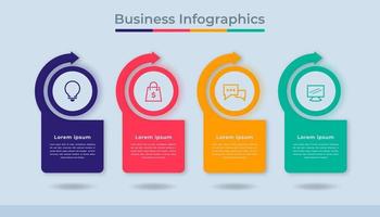 gráfico de proceso de visualización de datos comerciales de infografía de línea de tiempo. gráfico de diagrama abstracto con pasos, opciones vector