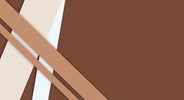 Papercut Background Geometric Overlap Layers with Stripes Brown and White Color with Copy Space vector