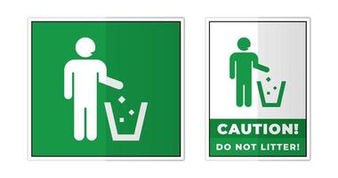 Do Not Litter Sign Label Symbol Icon Vector Illustration